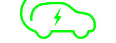 Electric car battery charging sign. Icon with flat style. EPS 10